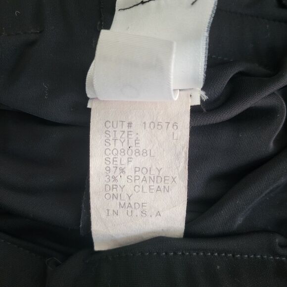 Tadashi Fringe Strapless Flapper Little Black Dress Cocktail Size L - Picture 8 of 8